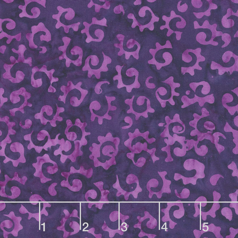 Royal Treatment Batiks - Whimsical Curls Dark Purple Yardage