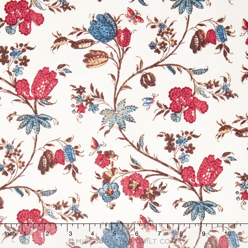 Hamilton - From Eliza Hamilton's Era c. 1770-1790 Main Floral Multi Yardage