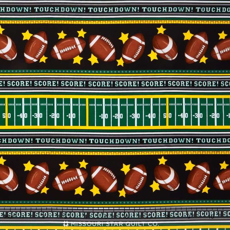 Sports - Football Stripe Black Yardage