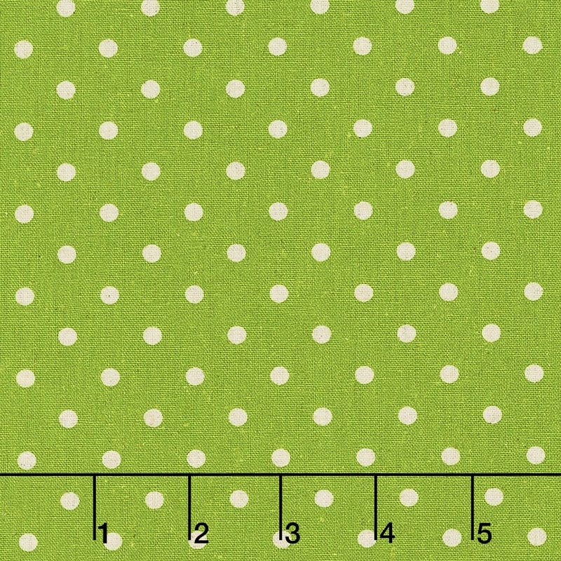 Linen Mochi Dot - Dot Fresh Grass Linen Yardage