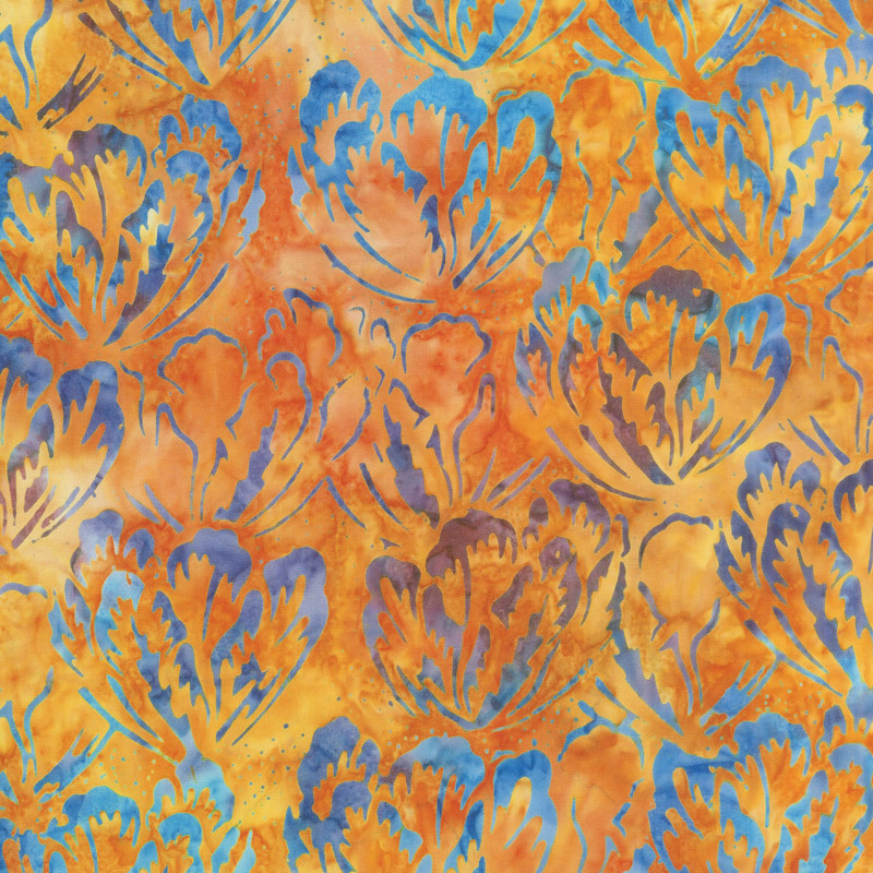 Tonga Batiks - Dragonfly Hibiscus Sunset Yardage