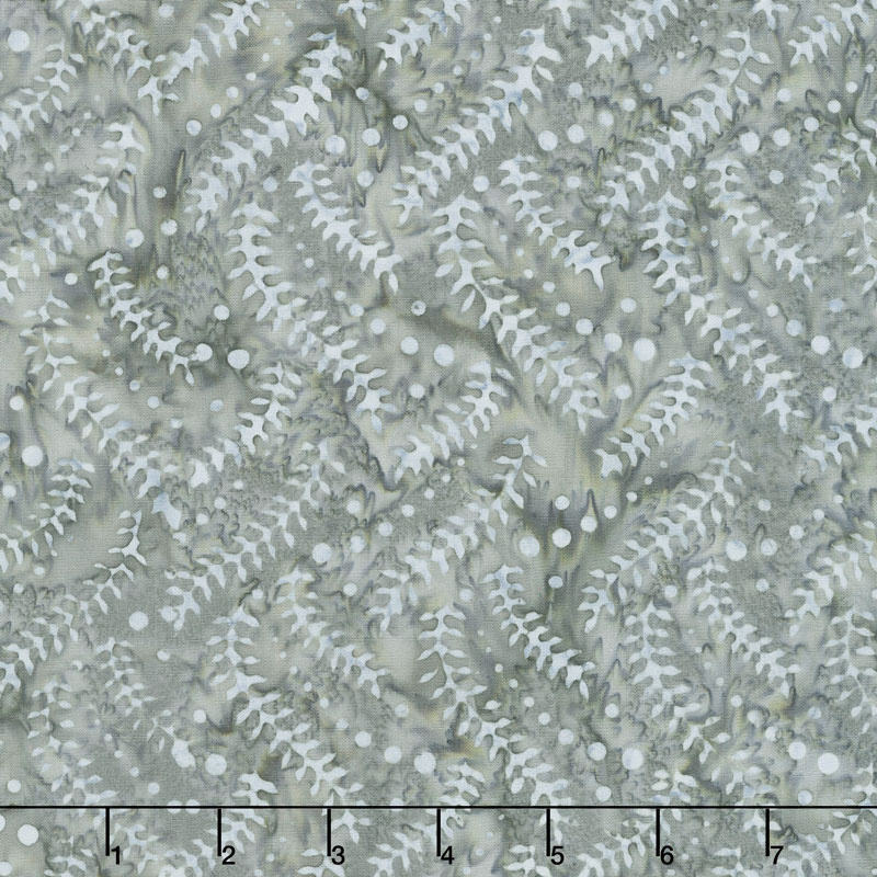 Queen Bee Batiks - Falling Vines Gray Yardage