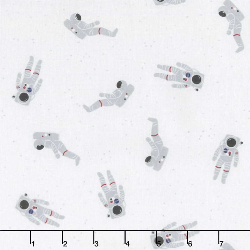Out of this World with NASA - Nasa Astronauts White with Sparkle Yardage