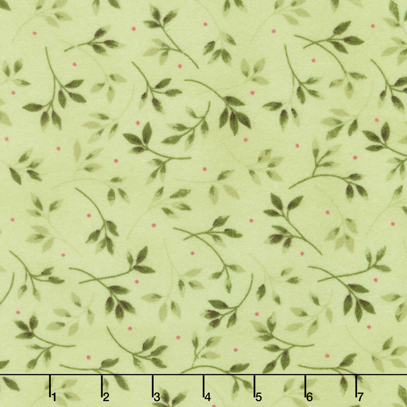 Wild Rose - Leaves Green Flannel Yardage