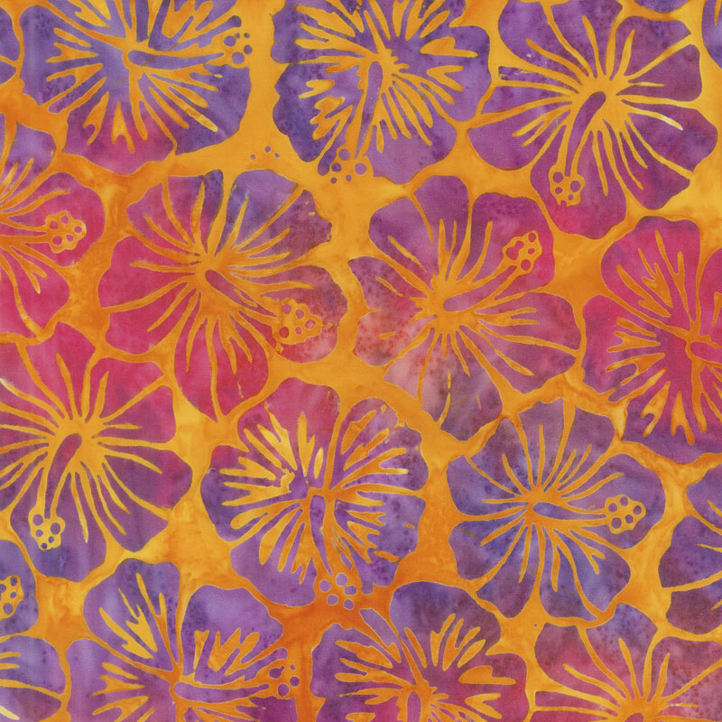 Artisan Batiks - Totally Tropical Hibiscus Sunburst Yardage