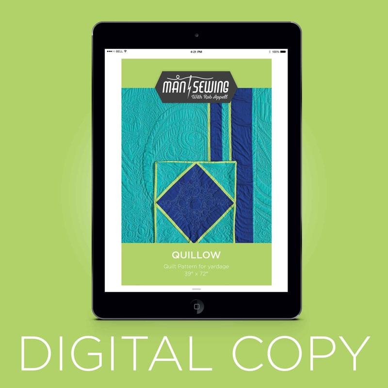 Digital Download - Man Sewing Quillow Quilt Pattern by Rob Appell