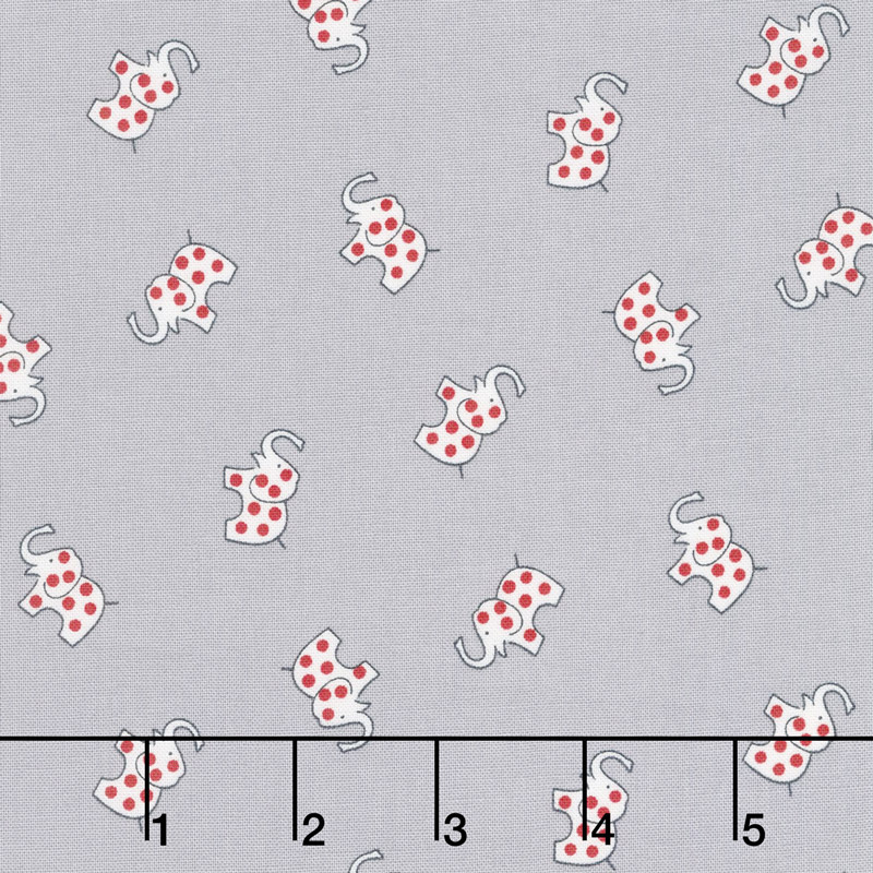 Lottie Ruth - Elephants Grey Yardage
