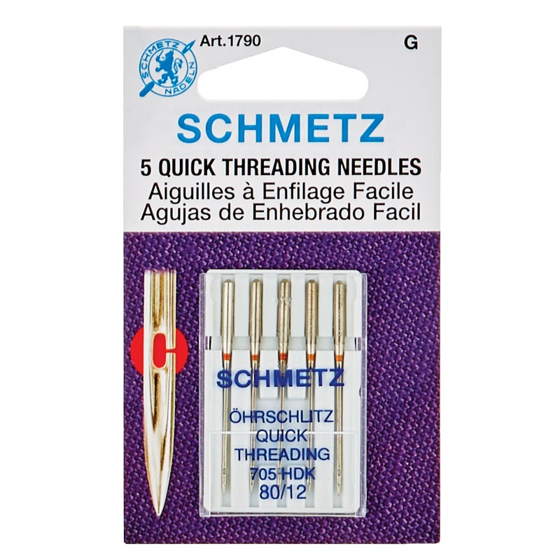 Schmetz Quick Threading (Handicap) Needles 80/12 5 pk Schmetz