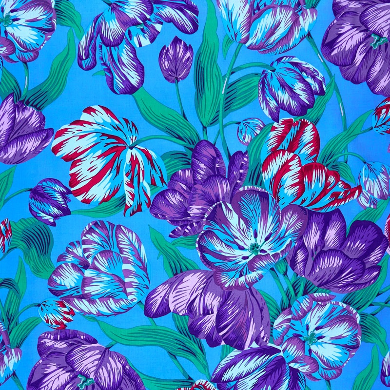 Kaffe Collective Spring 2017 - Shade Tulip Extravaganza Blue Yardage