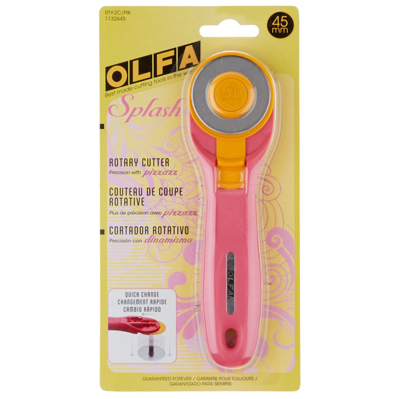 Olfa® Splash Fairy Floss Pink 45mm Rotary Cutter