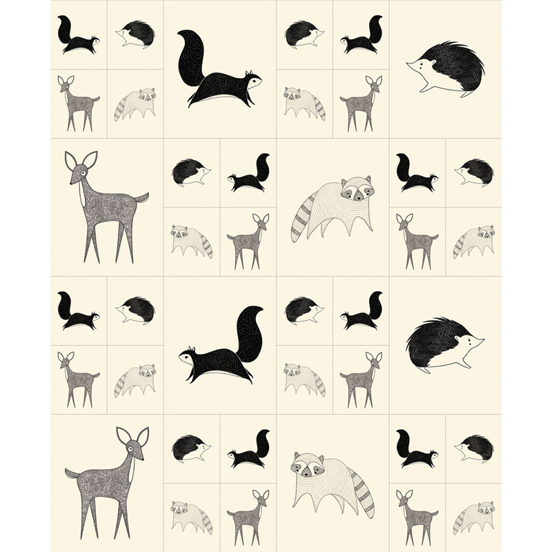 Bramble - Critter's Galore Cream Black Panel