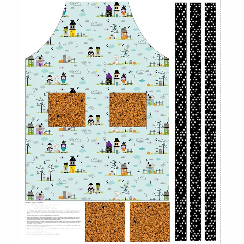 Halloween Magic - Apron Blue Panel