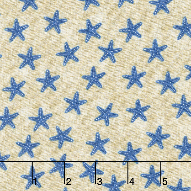 Shoreline - Starfish Blue Yardage