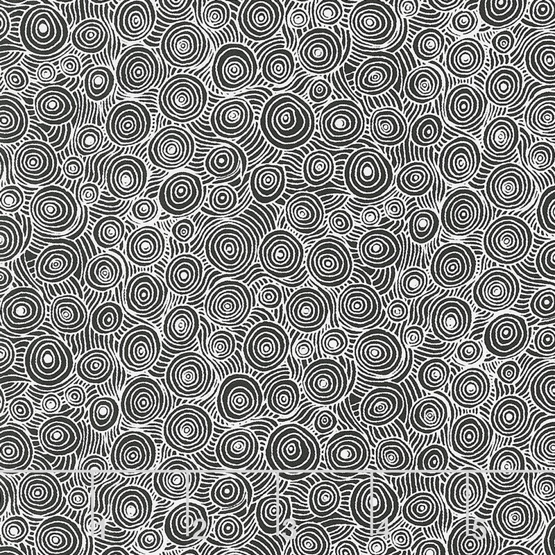 Hopscotch - Intertwining Puddles Zebra Yardage