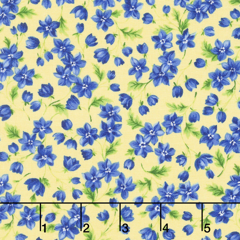 Summer Breeze V - Flowers & Leaves Yellow Yardage