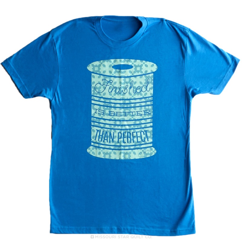 Finished is Better than Perfect Turquoise Women's Fitted Crew Neck T-Shirt - Medium