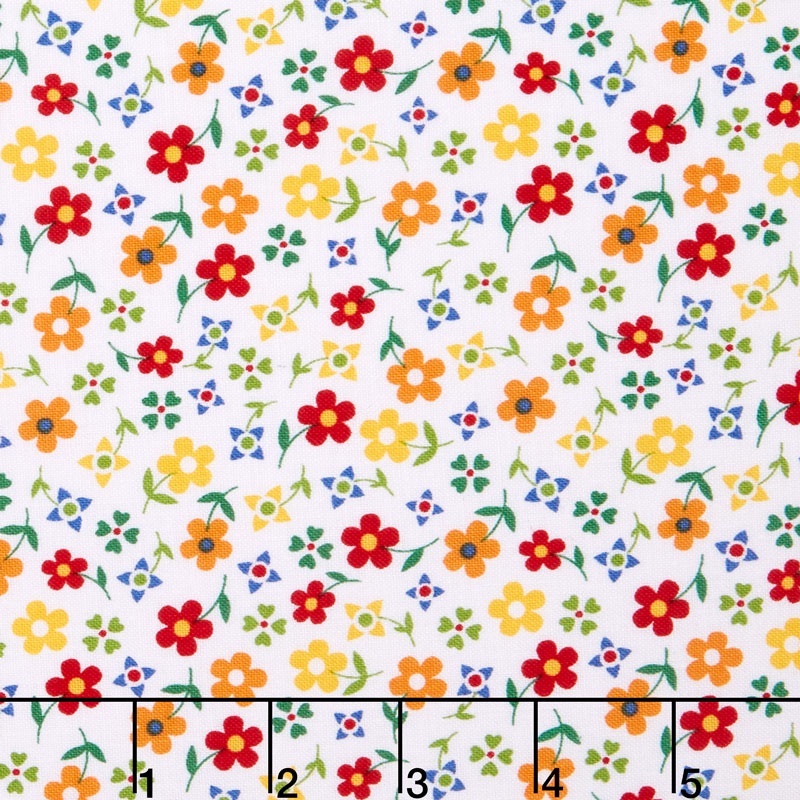 Gingham Girls - Gingham Blossom White Yardage