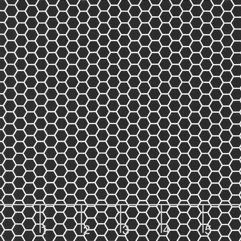 Bumble Bumble - Honeycomb Silhouette Black Yardage