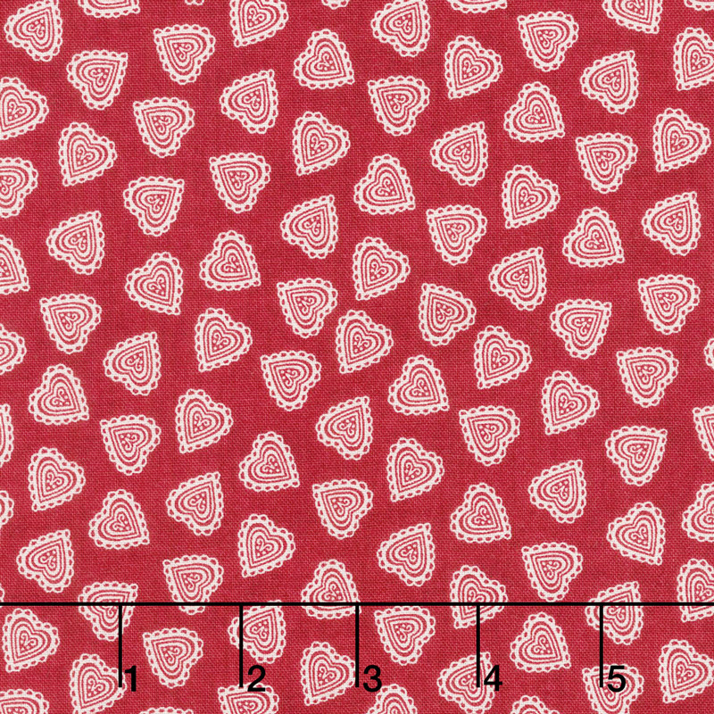 Scandi 5 - Hearts Red Yardage