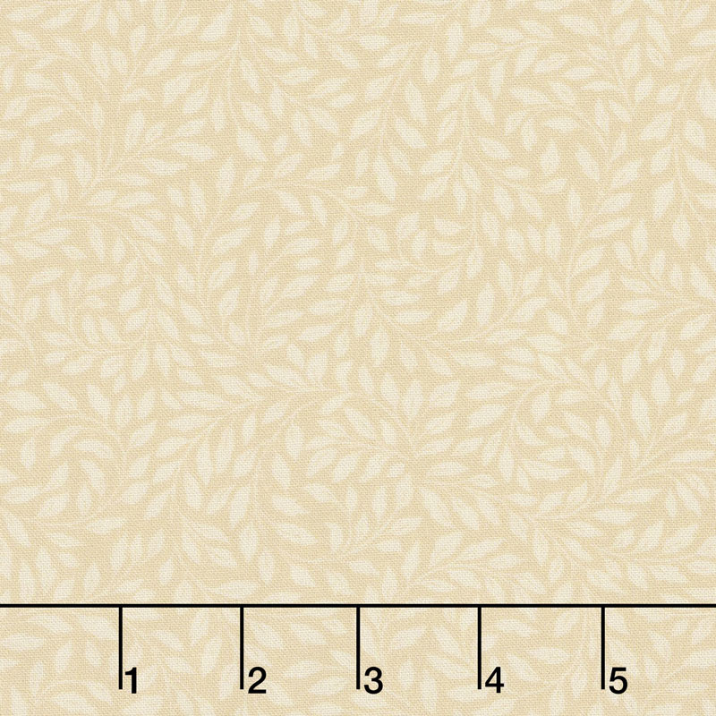 Alphonse Mucha - Leaves Ivory Digitally Printed Yardage