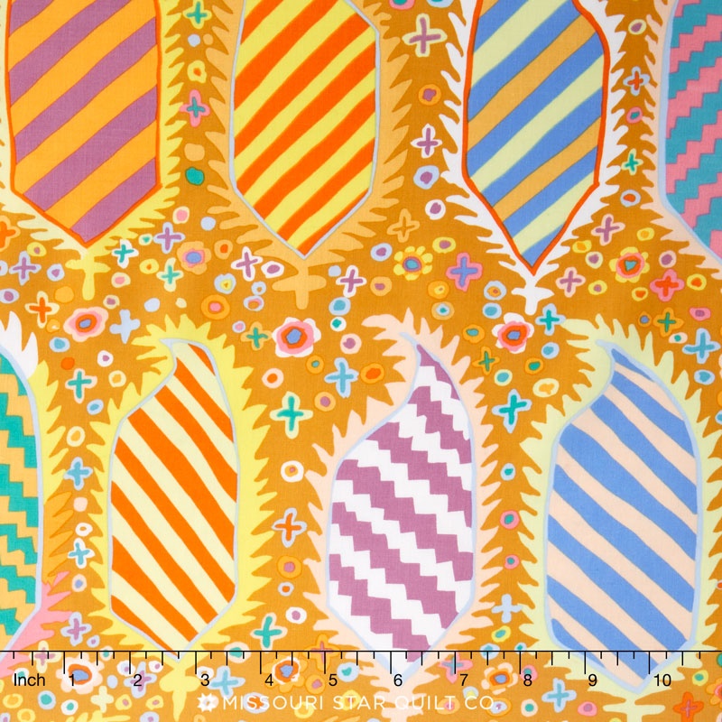 Kaffe Collective - Pastel Striped Herald Gold Yardage