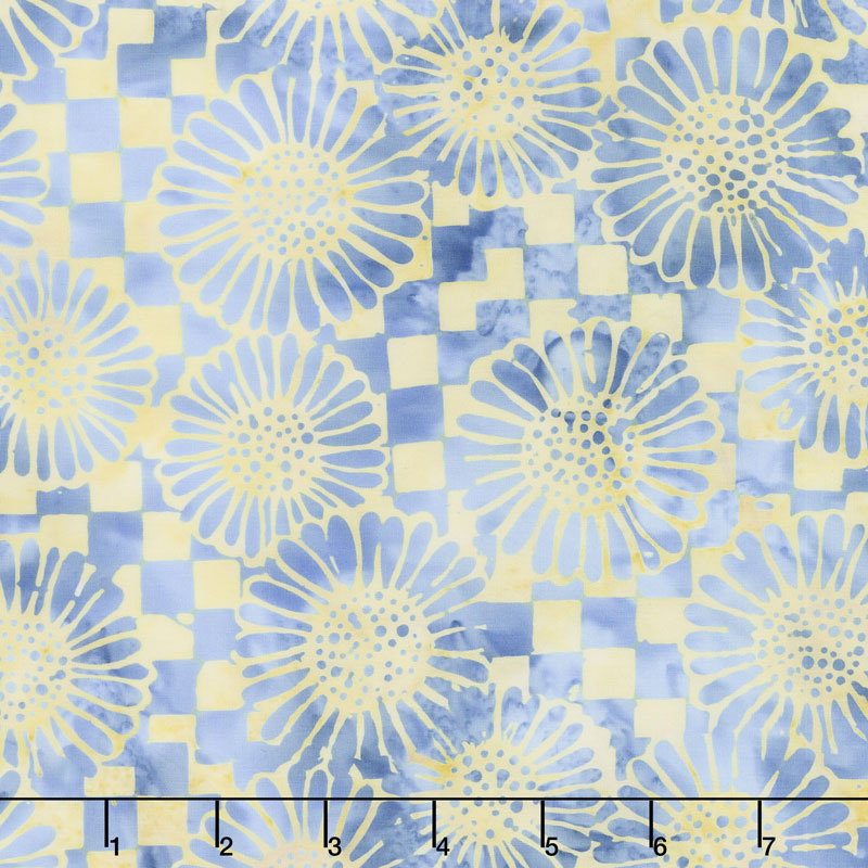 Forget Me Not Batiks - Check Sunflower Sunshine Yardage