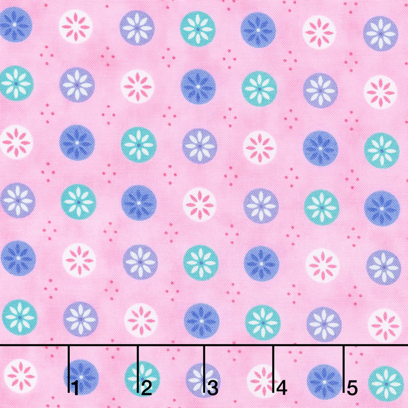 Flower Sacks - Flowers in a Circle Pink Yardage