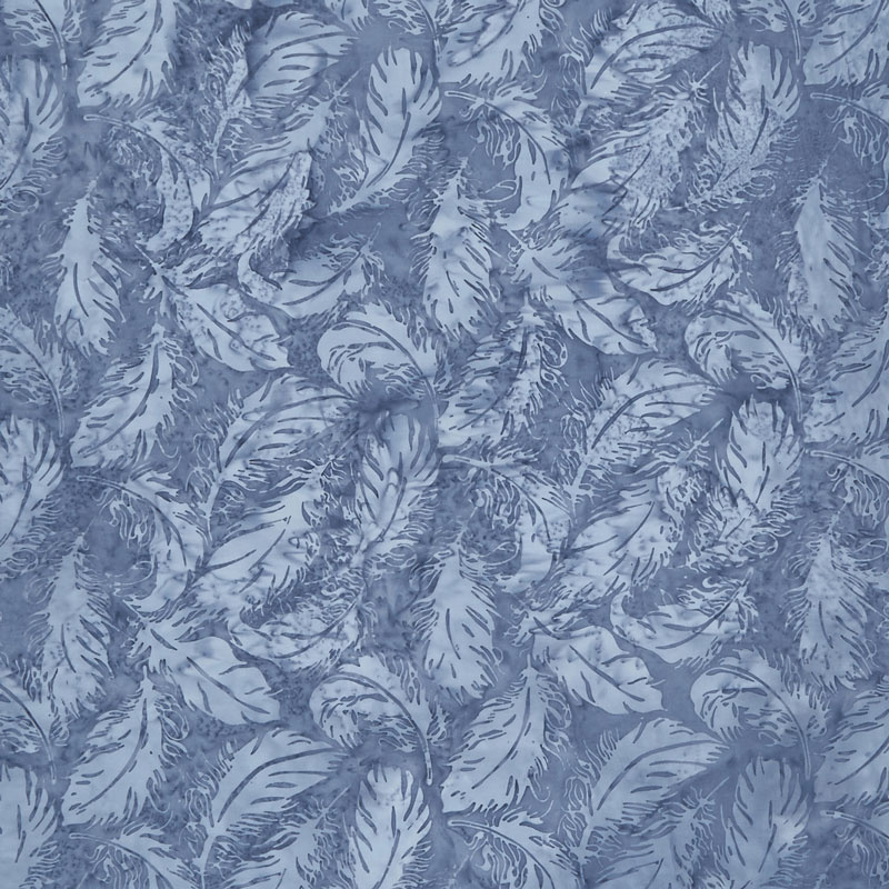 Faded Blue Jeans Batiks - Tossed Feather Rain Yardage
