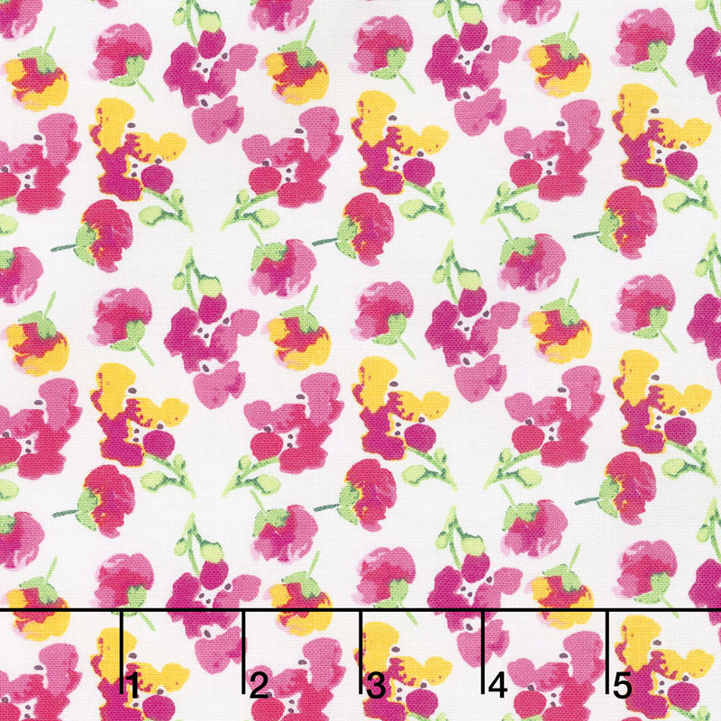 Fruitful Pleasures - Flowers White Yardage