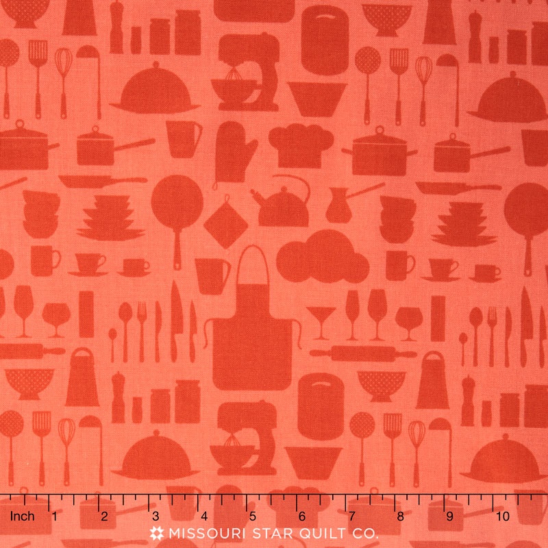 In the Kitchen - Silhouettes Paprika Yardage