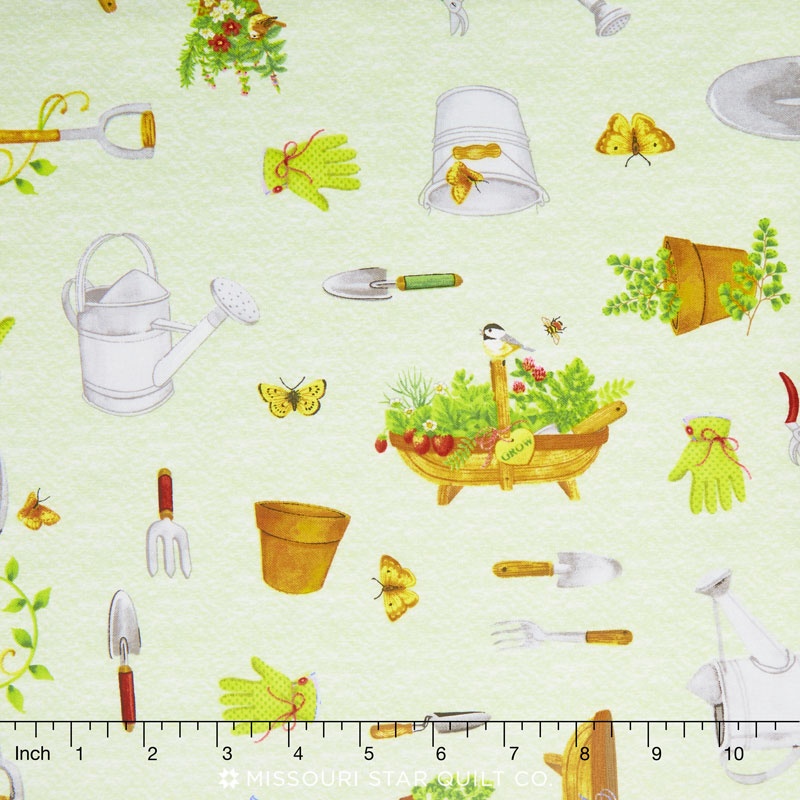 From the Garden - Garden Tool Toss Green Yardage