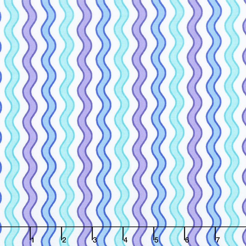 Confetti - Wavy Stripe Purple/Blue Yardage