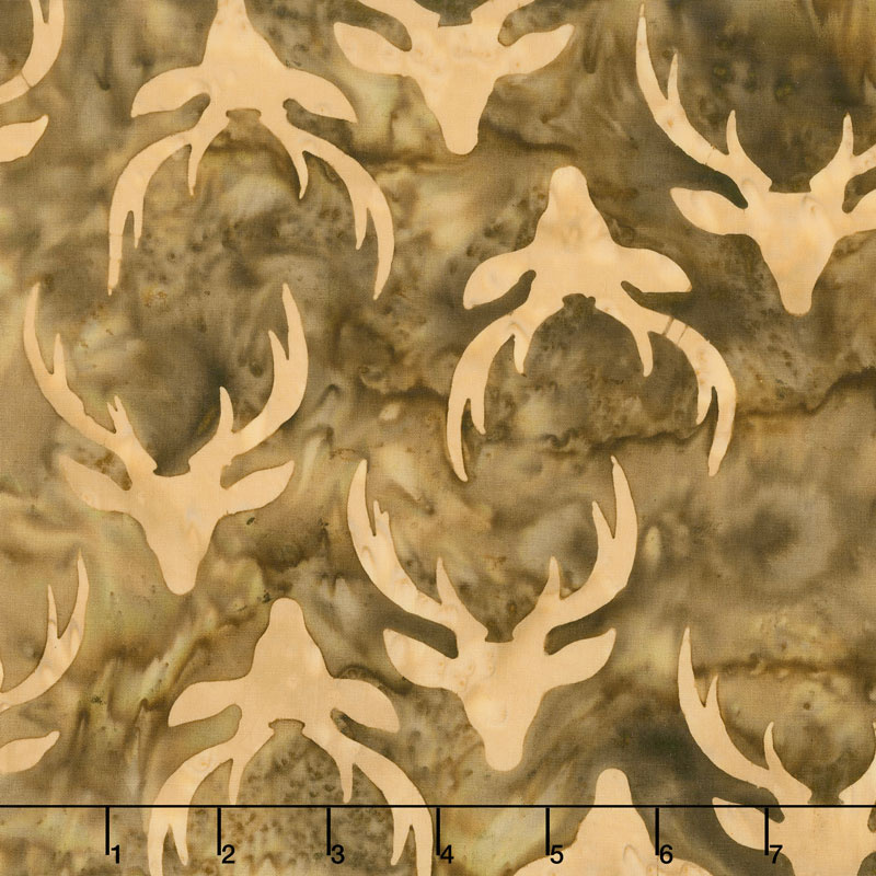 Oh Deer Batiks - Antlers Nutmeg Yardage