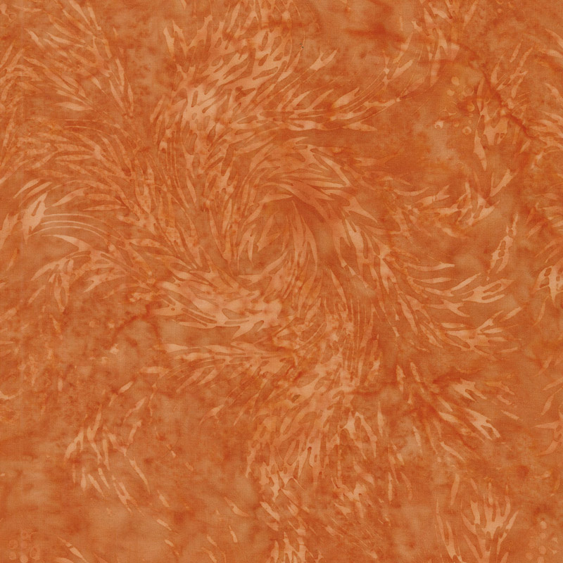 Neptune's Friends Batiks - Swirl Kelp Burnt Orange Yardage