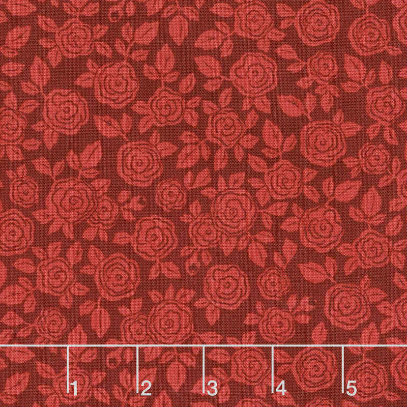 Hedge Rose - Floral Red Yardage