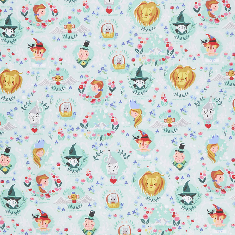 Dorothy's Journey - Dorothy's Vignette Mint with Silver Sparkle Yardage