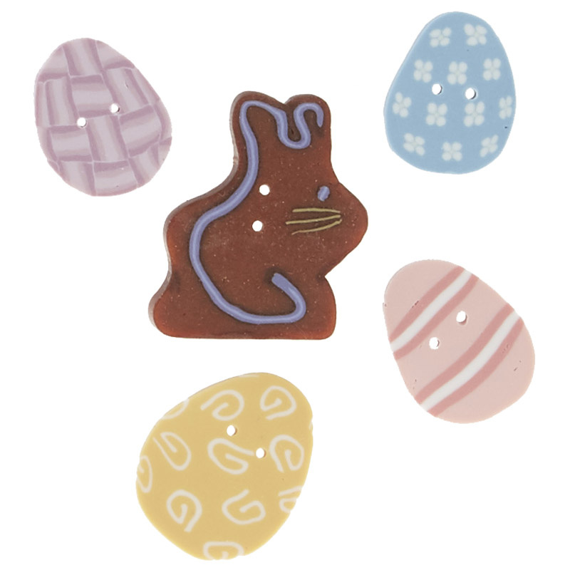 Wooly Trees Button Pack - April Easter