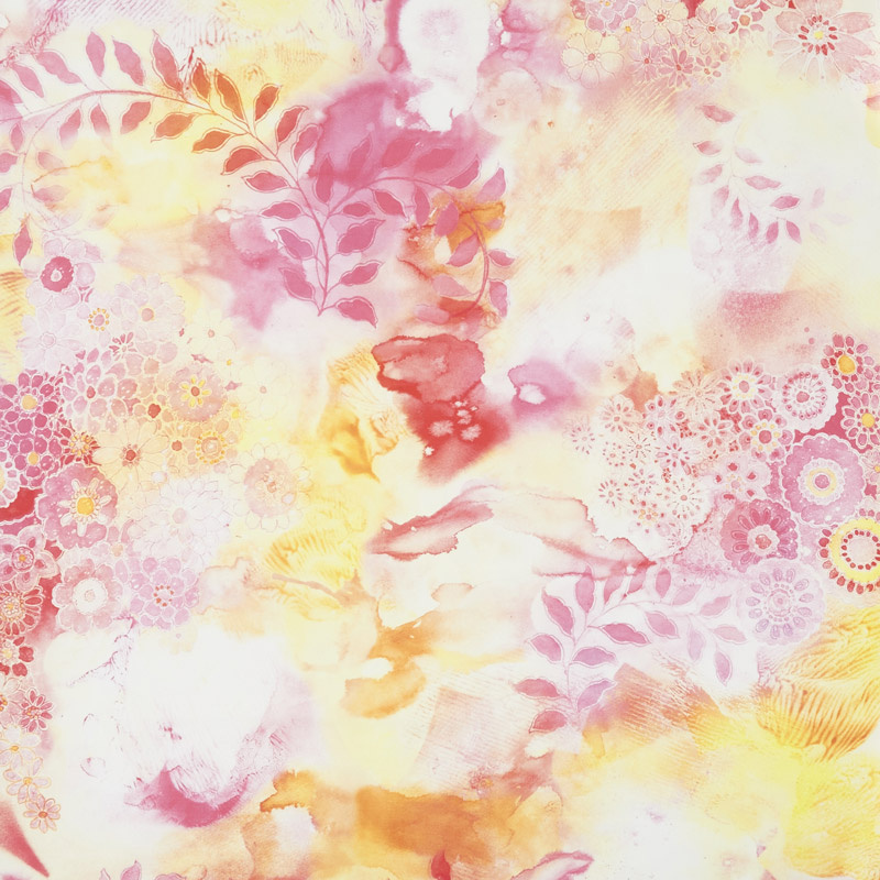 Gradients 2 - Sunrise Watercolor Garden Digitally Printed Yardage