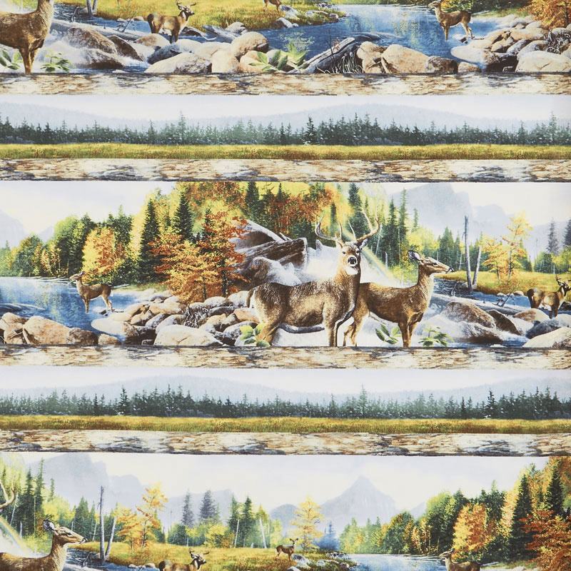 Hidden Valley - Deer Repeating Stripe Multi Yardage