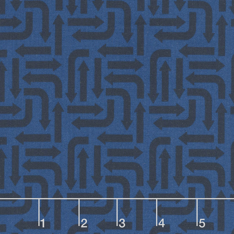 Traffic Jam - Arrows Blue Yardage