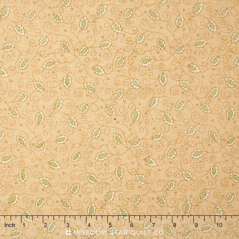 Butter Churn Basics - Leaf/Vine Tan Yardage
