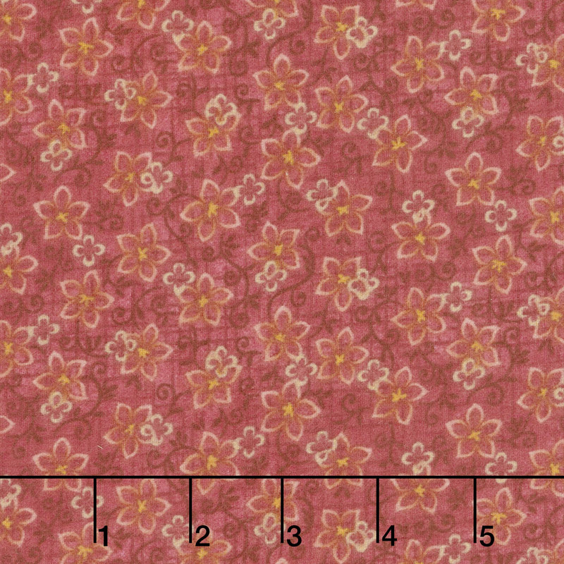 Folk Art Flannels 2 - Small Floral Pink Yardage