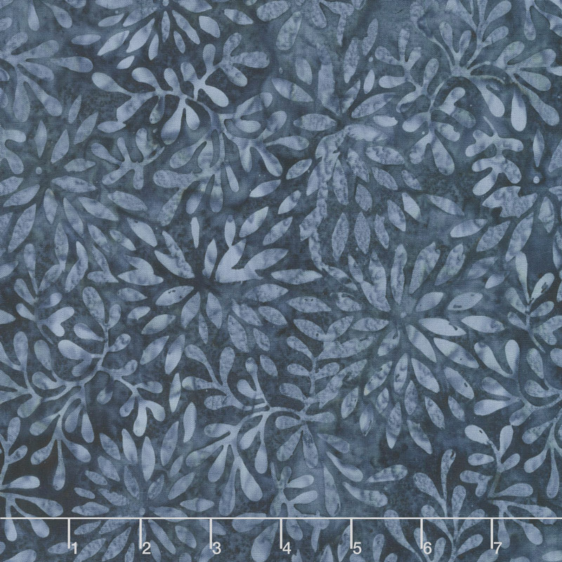 Car-Pool Lane Batiks - Packed Petals Dark Blue Yardage