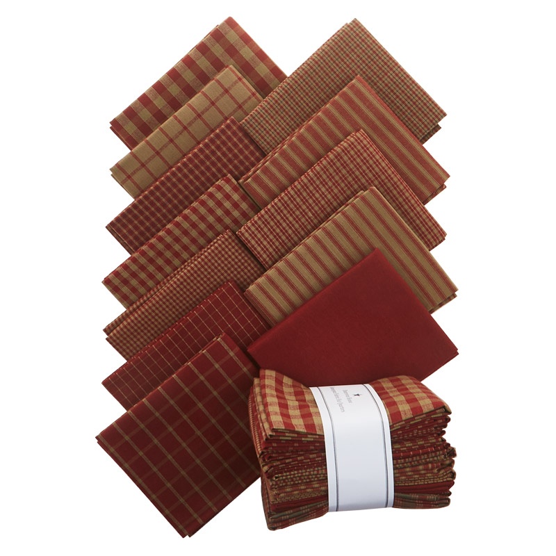 Red Homespun Fabric Fat Quarter Bundle