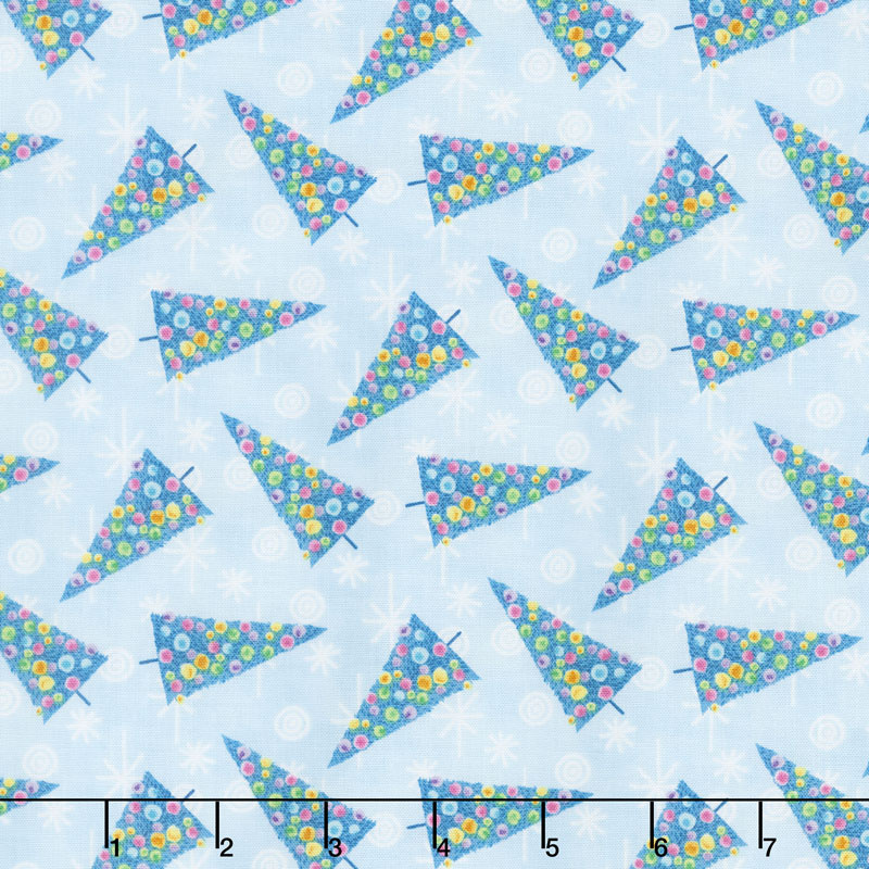 By Golly Get Jolly! - Tree Toss Light Blue Yardage
