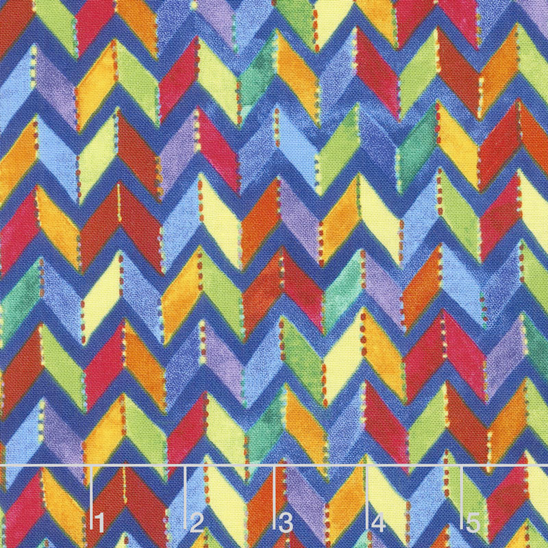 Loca Linda - Chevron Navy Yardage