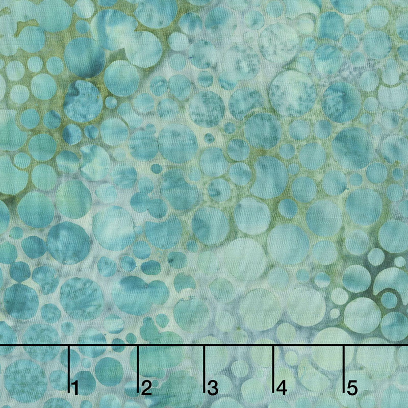 Sand Bar Batiks - Mini Bubbles Lagoon Yardage