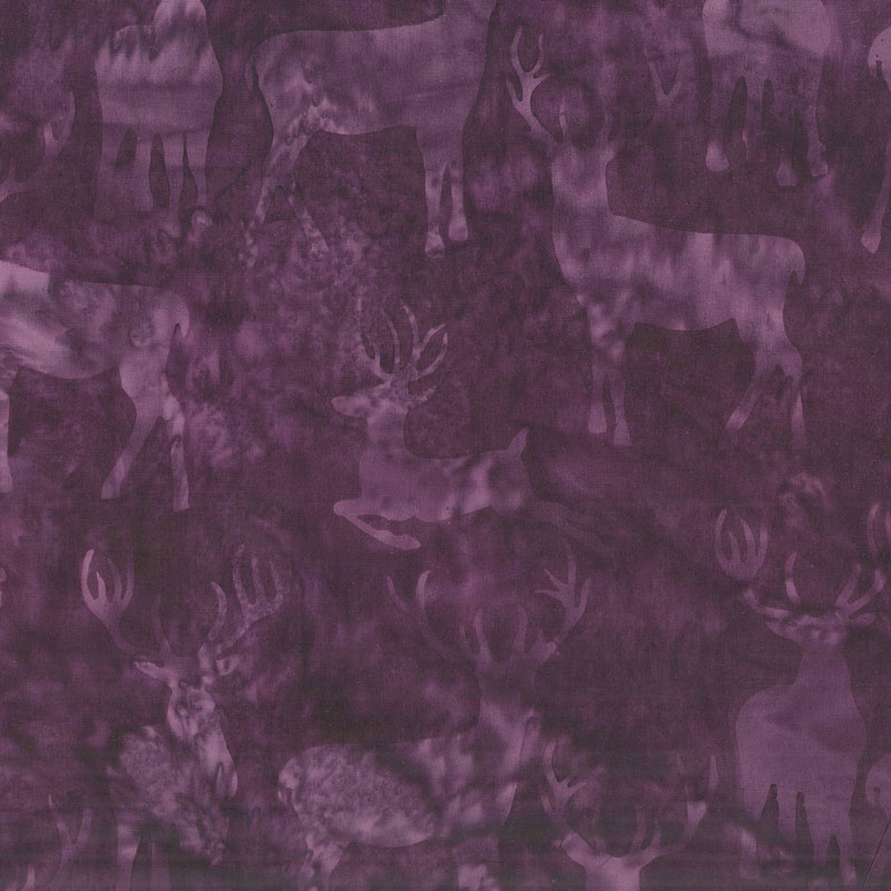 Snowberry Batiks - Deer Grouping Amethyst Yardage