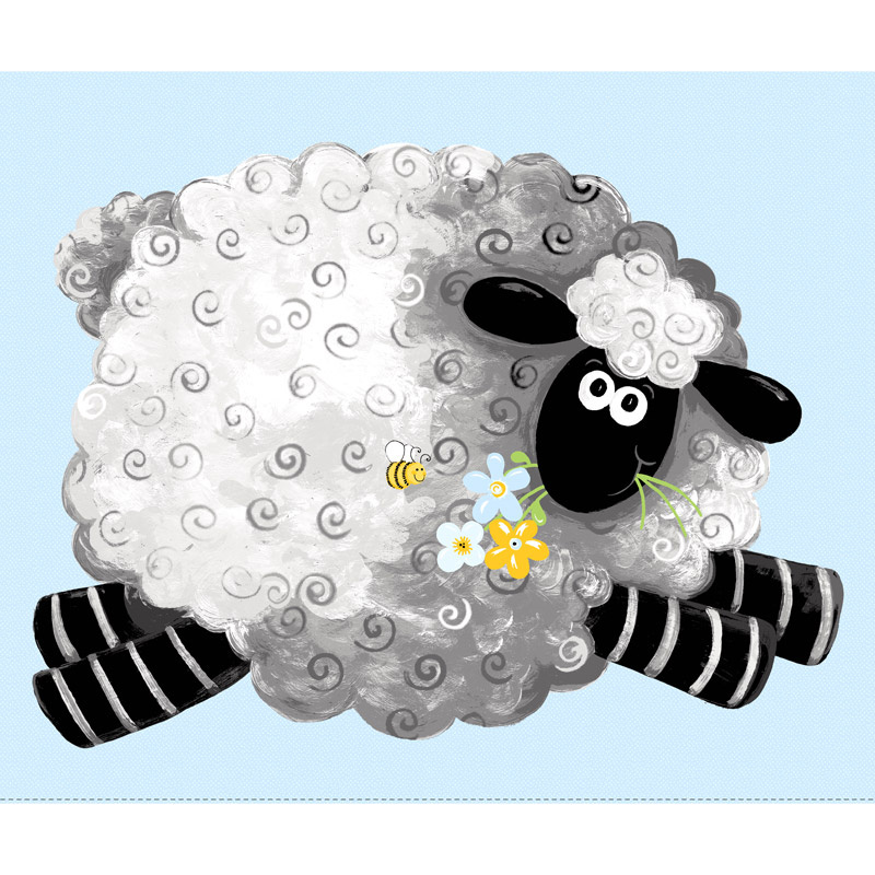 Lewe the Ewe - Sheep Play Mat Blue Panel