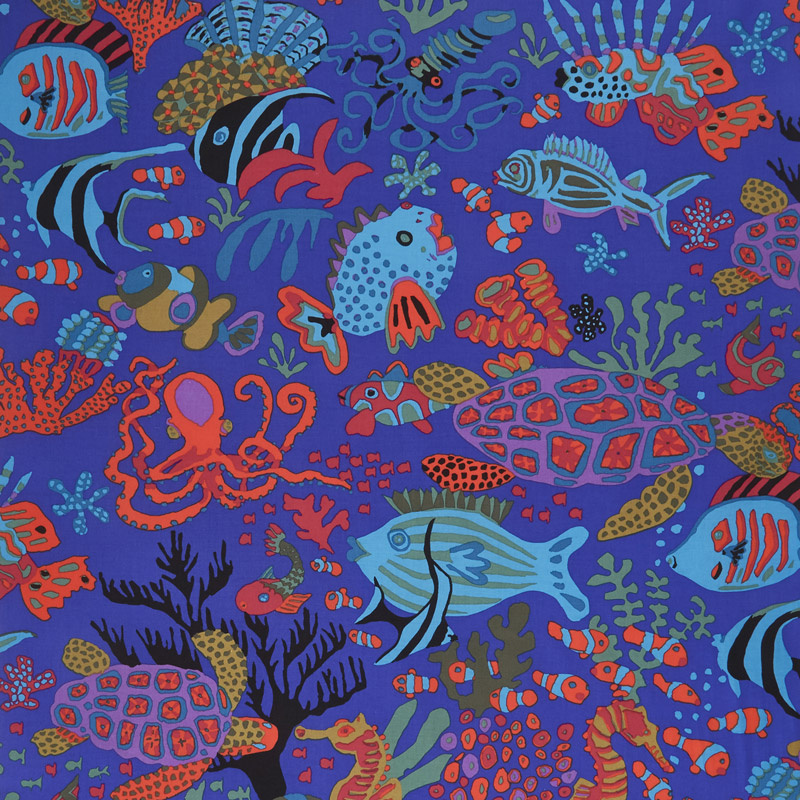 Kaffe Fassett Collective Spring 2018 - Dark Scuba Blue Yardage